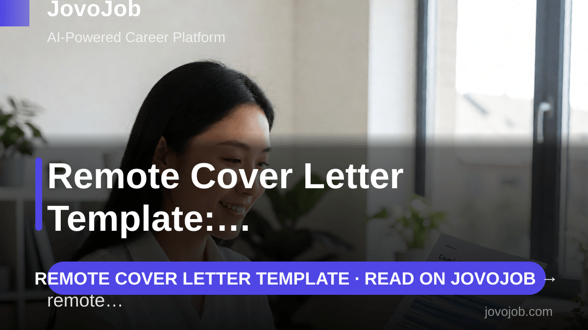 Cover Letter Template for Remote Jobs: Match Remotive Listings with 3 Proof Points — professional illustration about remote cover letter template